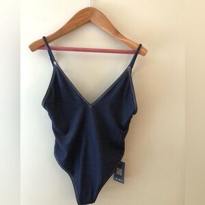 American Eagle Outfitters Denim  V‑Neck One Piece Cheeky Bathing Suit
